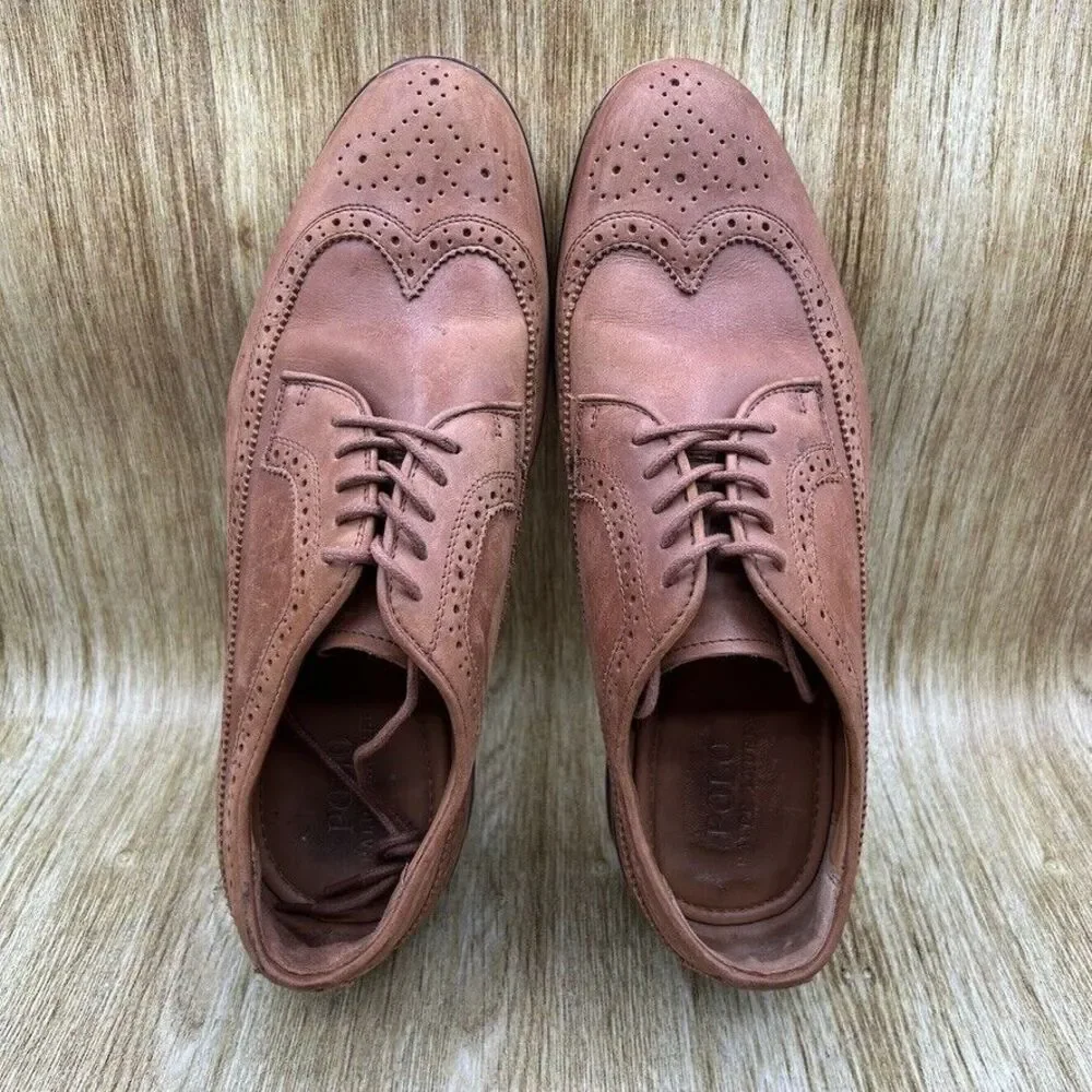 Polo Ralph Lauren Moseley Men's Size 9.5 D Dress Shoes Brown Shoes Longwing‎